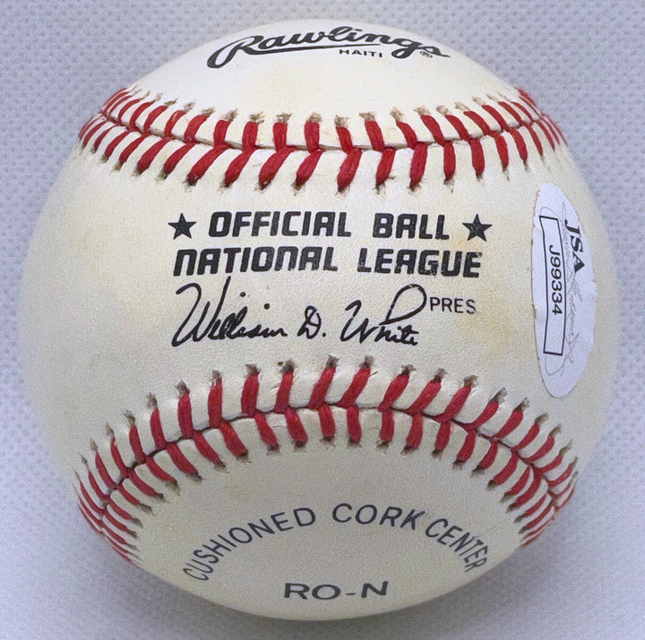 GREGG JEFFERIES SIGNED BILL WHITE OFFICIAL NATIONAL LEAGUE MLB BASEBALL JSA COA