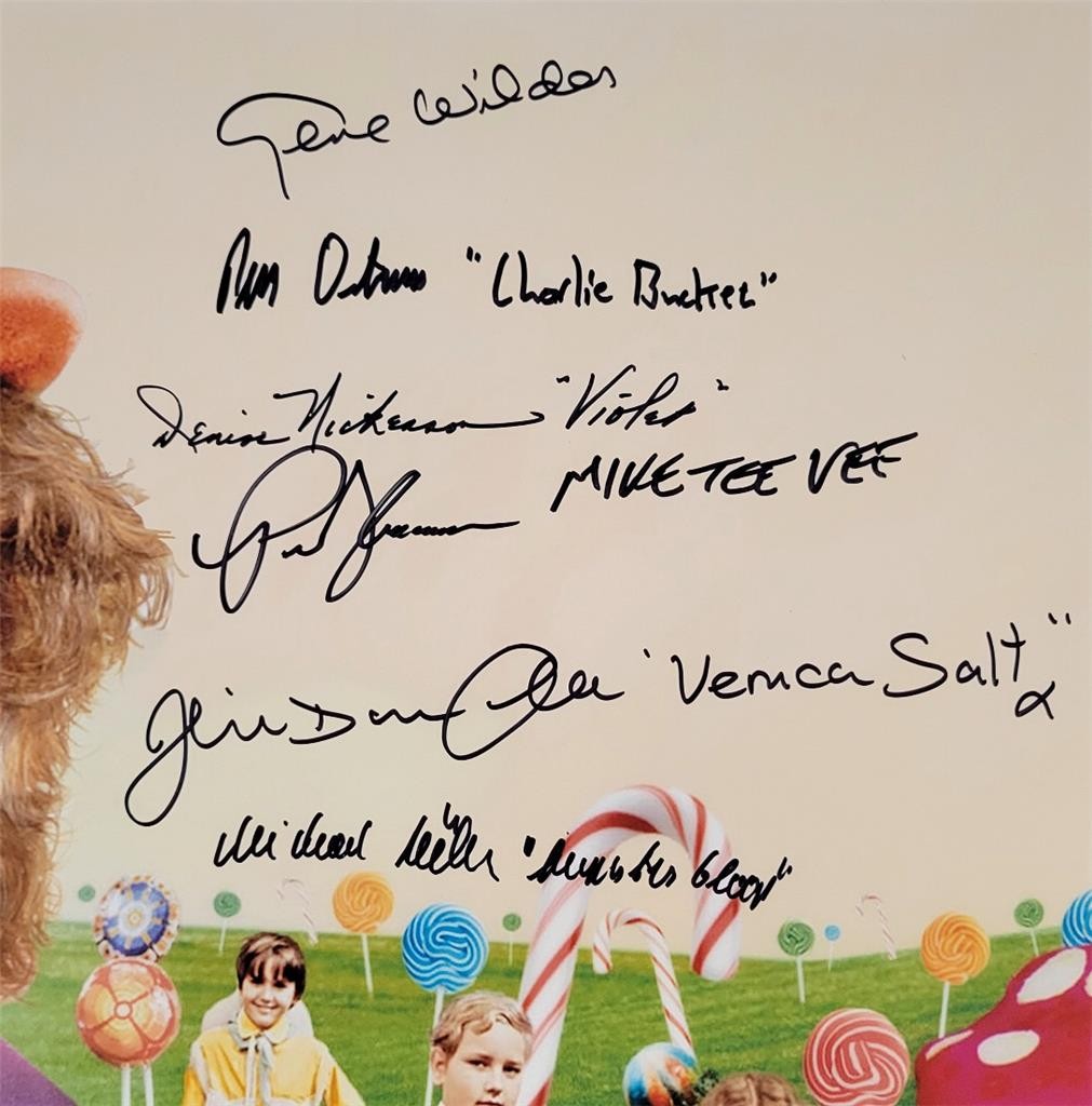 Gene Wilder & Willy Wonka Kids Cast signed 16x20 Photo (6 autographs) ~ PSA