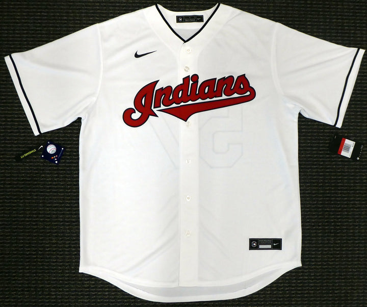 Cleveland Indians Shane Bieber Signed White Nike Jersey Size L Beckett