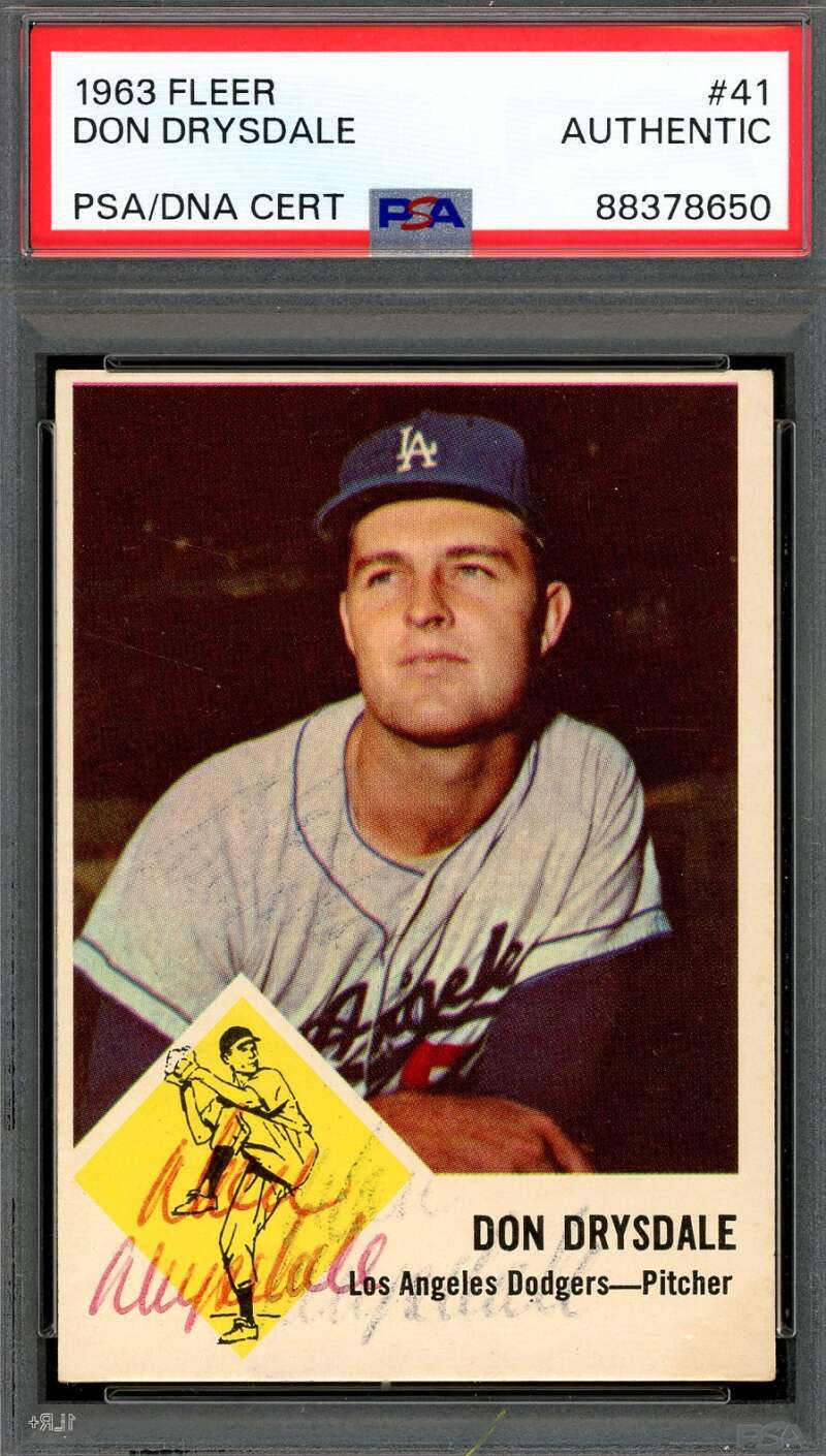 Don Drysdale PSA DNA Signed 1963 Fleer Autograph