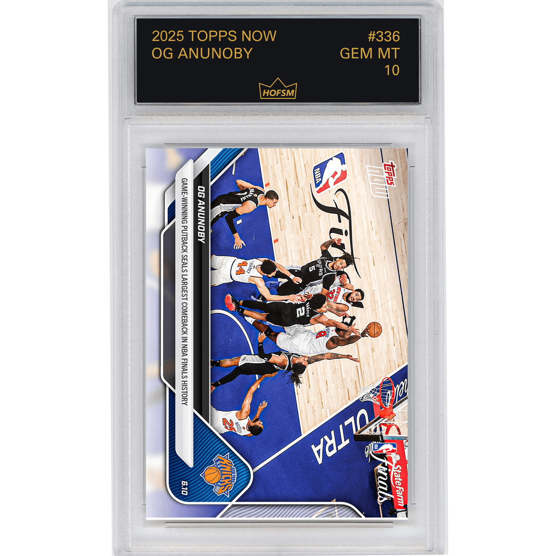 Graded 2025 Topps Now OG Anunoby #336 New York Knicks Basketball Card HOFSM 10