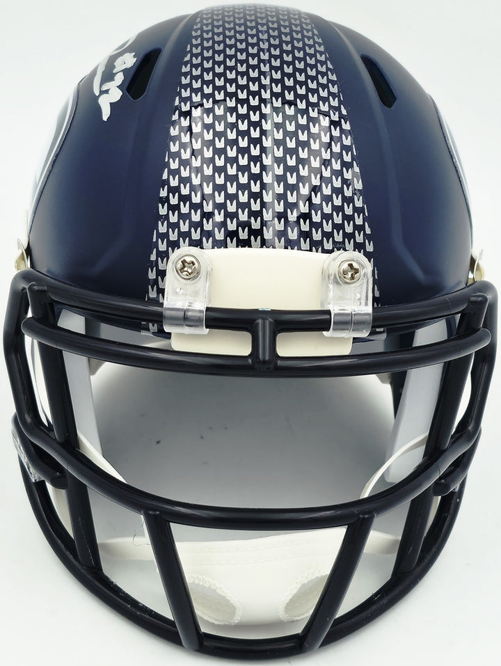 Abraham Abe Lucas Signed Seattle Seahawks Blue Speed Mini Helmet MCS Holo