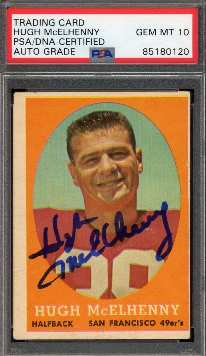 Hugh McElhenny Gem Mint 10 PSA DNA Signed 1958 Topps Autograph