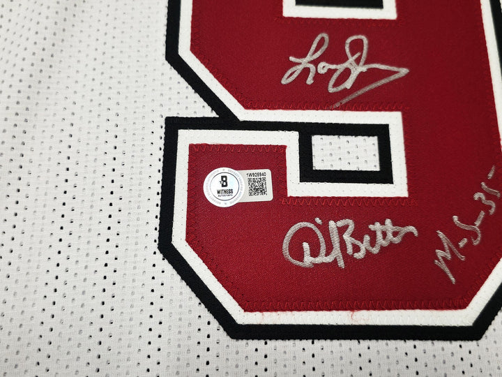 UNLV Runnin Rebels 1990 NCAA Champ Auto White Jersey 13 Sig Larry Johnson Becket
