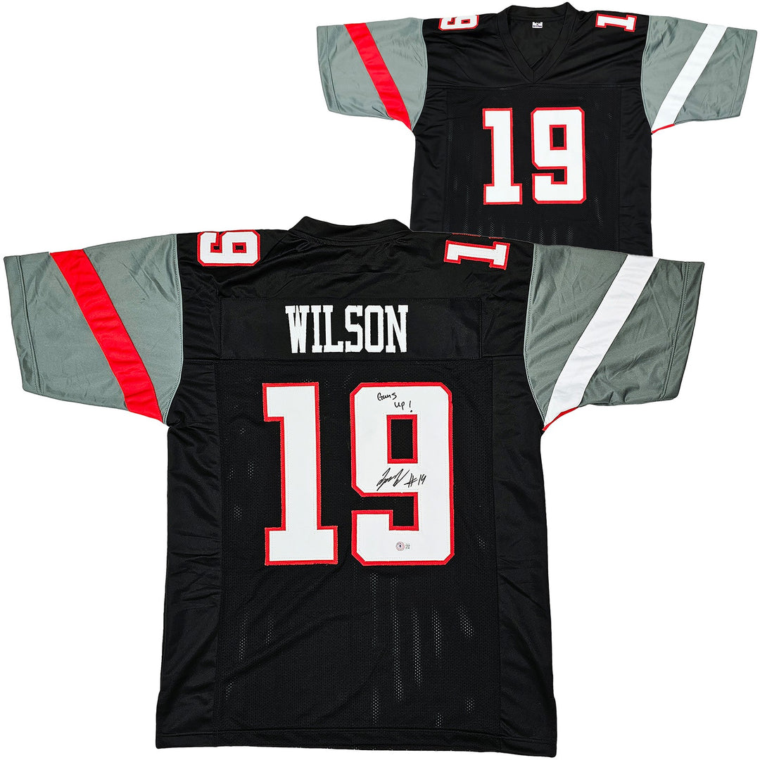 Texas Tech Red Raiders Tyree Wilson Signed Black Jersey "Guns Up" Beckett Wit