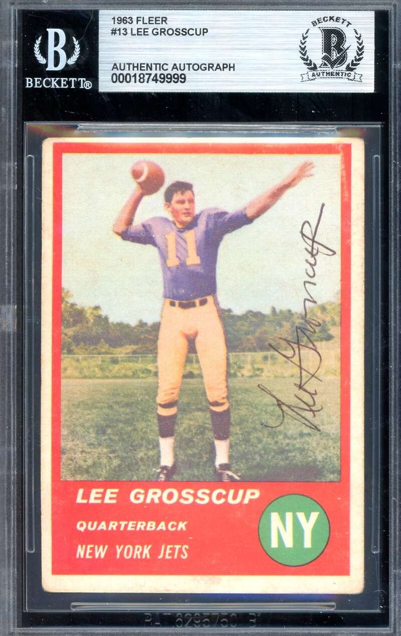 Lee Grosscup Beckett BAS Vintage Signed 1963 Fleer Rookie Autograph Jets