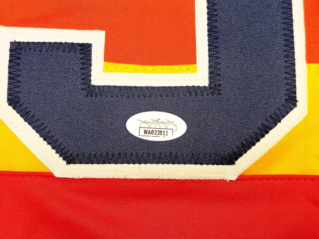 Houston Astros Jose Cruz Sr Signed White, Orange & Yellow Baseball Jersey JSA