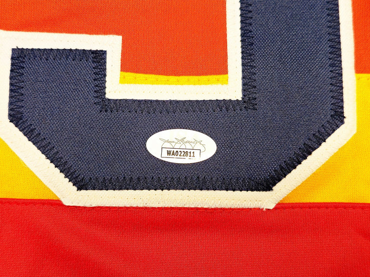 Houston Astros Jose Cruz Sr Signed White, Orange & Yellow Baseball Jersey JSA