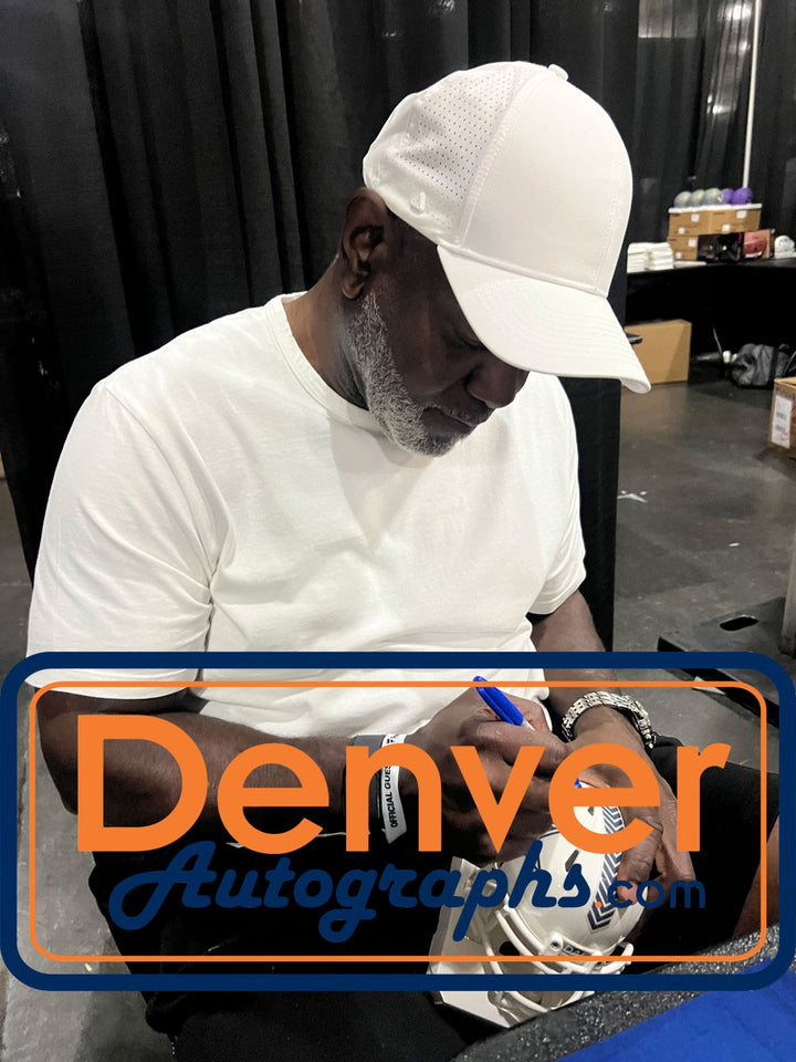 Emmitt Smith Autographed Dallas Cowboys 24 STS Mini Helmet Beckett Witness 51443