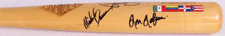 PEDRO GUERRERO MIKE DEVEREAUX RON ROBINSON & KEVIN BASS SIGNED FELLER MUSEUM BAT