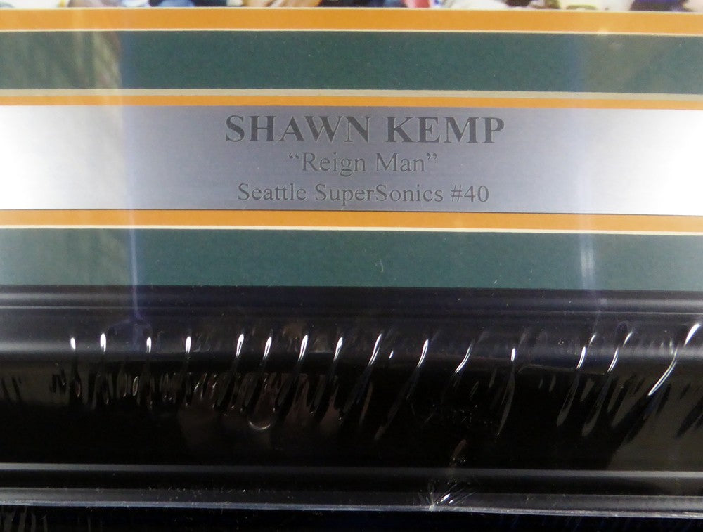 Shawn Kemp Signed Framed 16x20 Photo Seattle Sonics MCS Holo