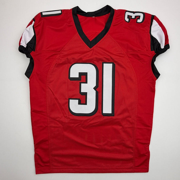 Autographed/Signed Xavier Watts Atlanta Red Pro Cut Football Jersey JSA COA
