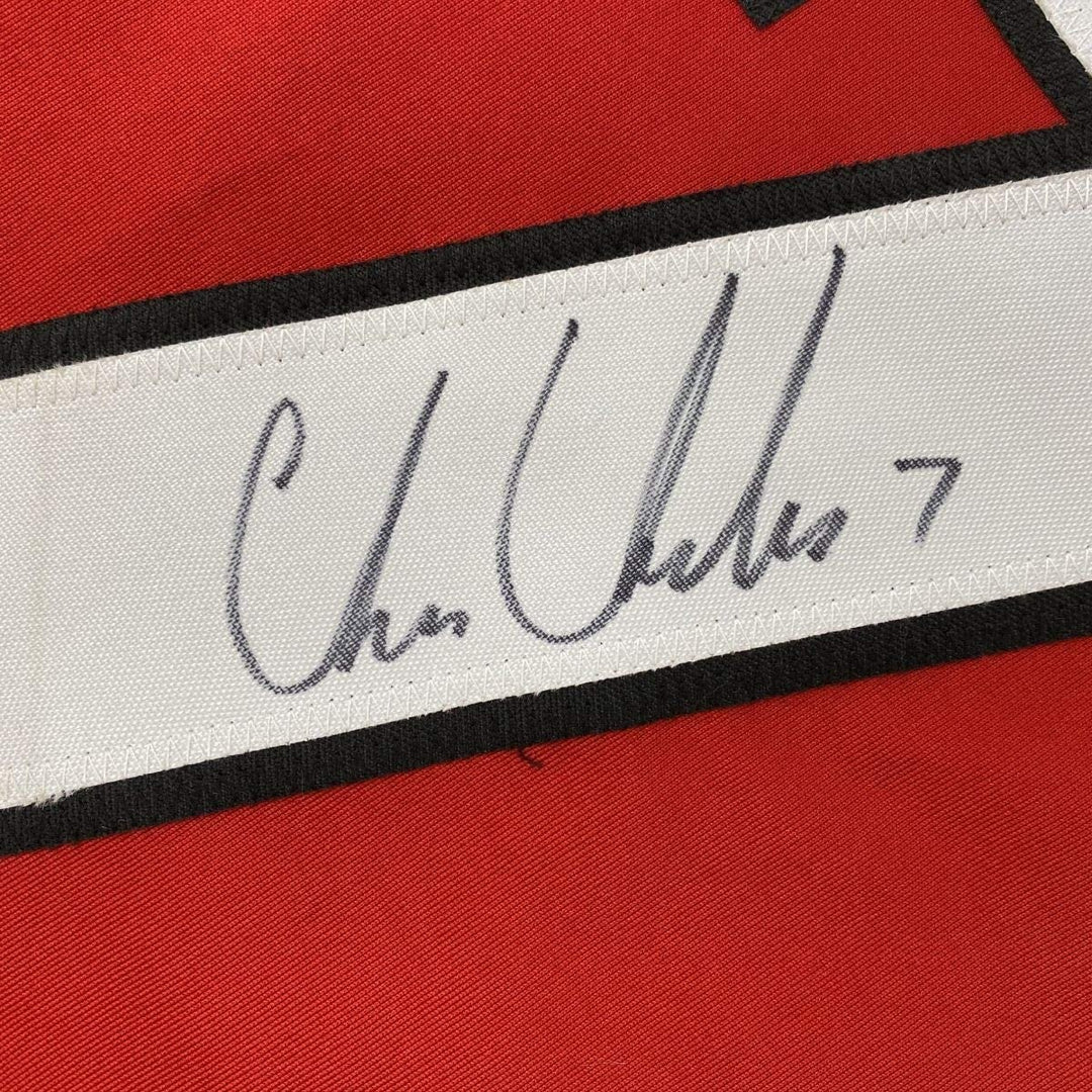 Autographed/Signed CHRIS CHELIOS Chicago Red Hockey Jersey JSA COA Auto