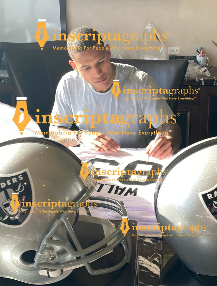 Darren Waller Autographed Las Vegas Raiders White Jersey COA Inscriptagraphs JSA