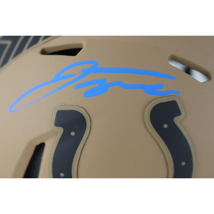 Jonathan Taylor Autographed Indianapolis Colts 23 STS Mini Helmet Fanatics 53679