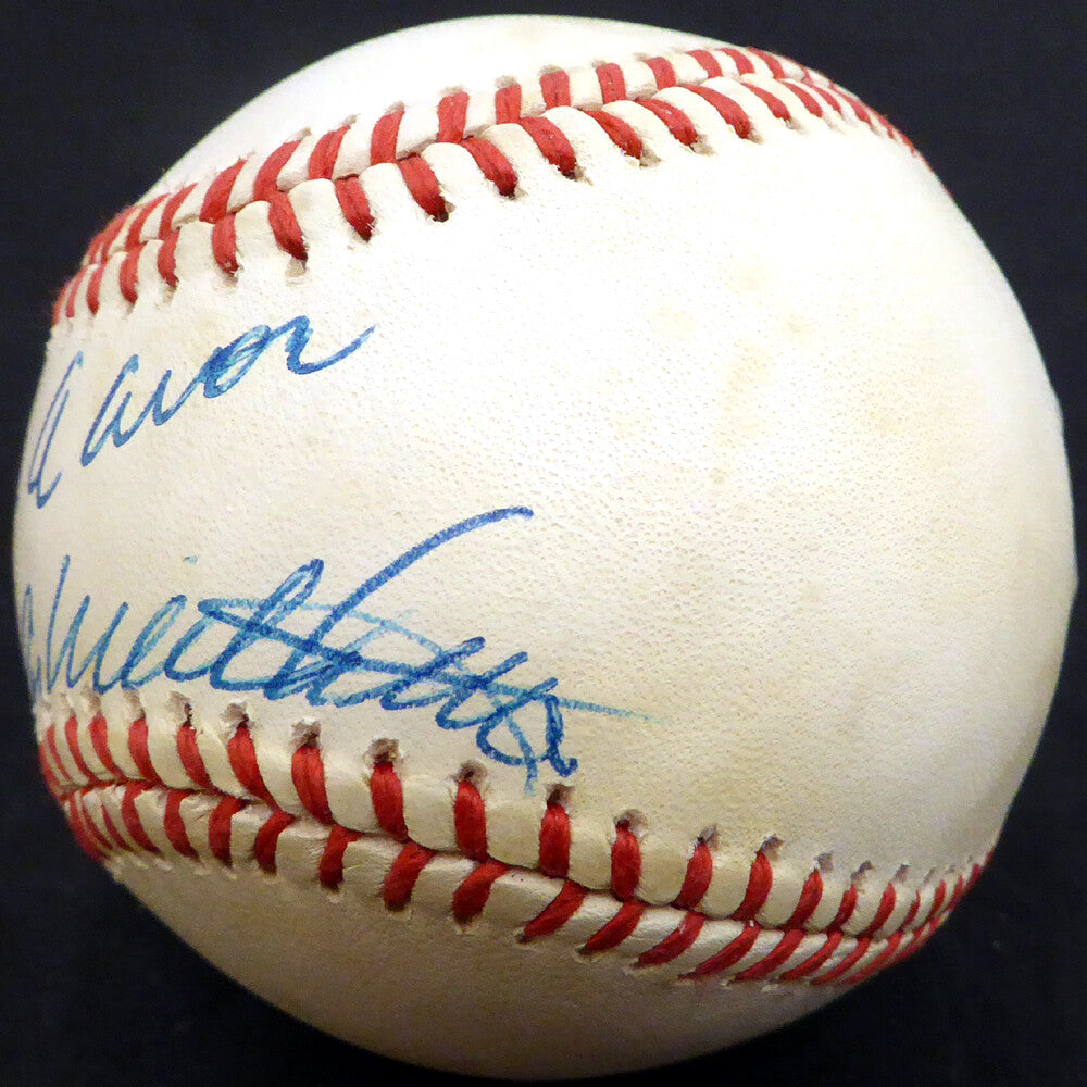 Hank Aaron & Eddie Mathews Signed NL Baseball Milwaukee Braves Beckett