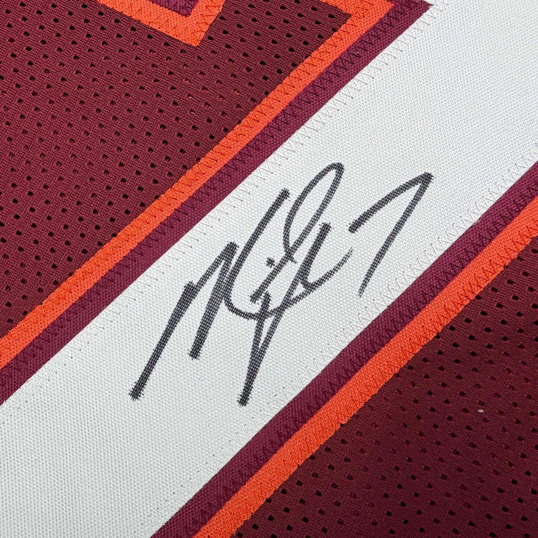Autographed/Signed MICHAEL MIKE VICK Virginia Tech Maroon Jersey PSA COA