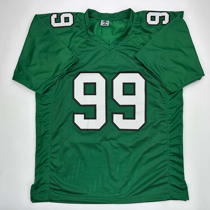 Facsimile Autographed Jerome Brown Philadelphia Green Reprint Jersey Men's XL