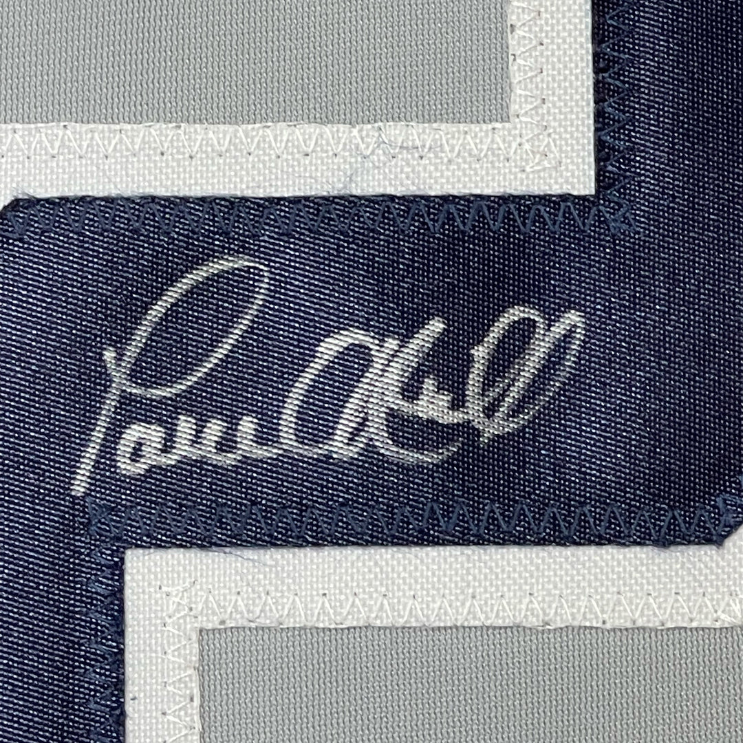 FRAMED Autographed/Signed PAUL O'NEILL 33x42 New York Grey Jersey JSA COA Auto