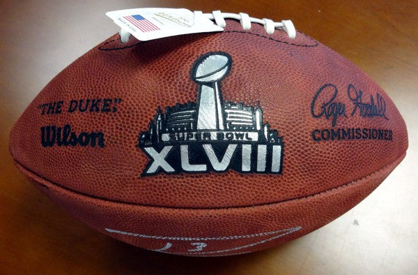Russell Wilson Signed SB Leather Football Seattle Seahawks RW Holo