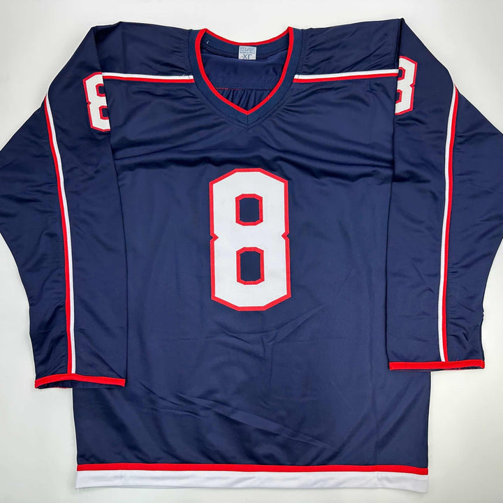 Facsimile Autographed Zach Werenski Columbus Blue Reprint Jersey Size Men's XL