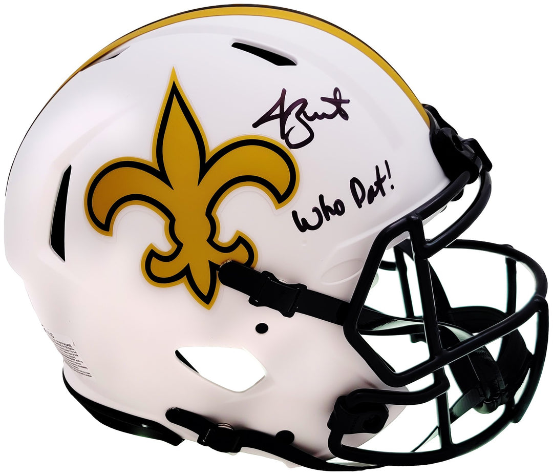 Jameis Winston Auto Saints Lunar Eclipse White Full Size Auth Helmet Who Dat BAS
