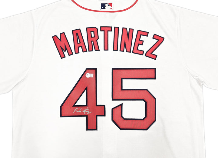 Boston Red Sox Pedro Martinez Signed White Nike Jersey Size XL Beckett Witness