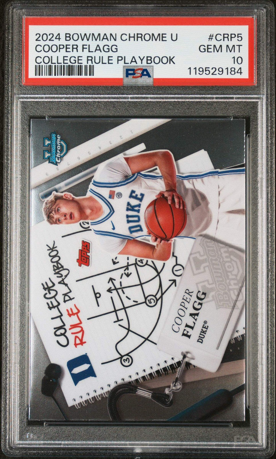 Graded 2024 Topps Bowman Chrome U Cooper Flagg #CRP5 Playbook Rookie Card PSA 10