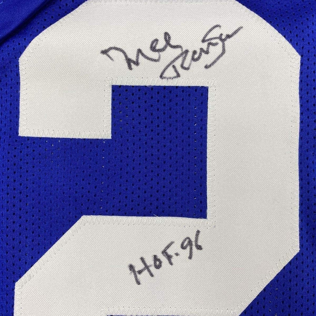 Framed Signed Mel Renfro HOF 96 35x39 Dallas Blue Jersey JSA COA