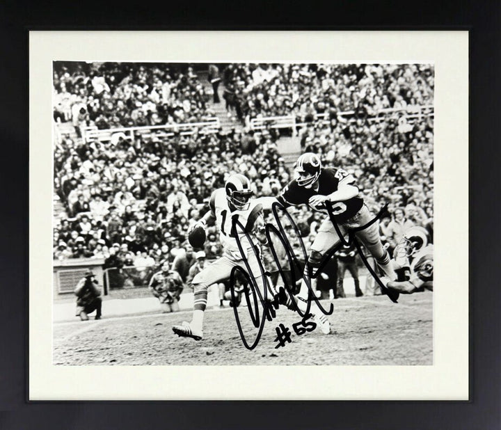 Chris Hanburger signed Washington B&W 8x10 Photo #55 Framed - COA (HOF 2011)