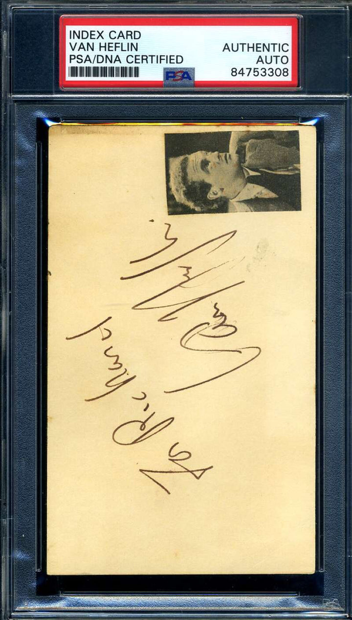 Van Heflin PSA DNA Coa Signed 3x5 Index Card Autograph