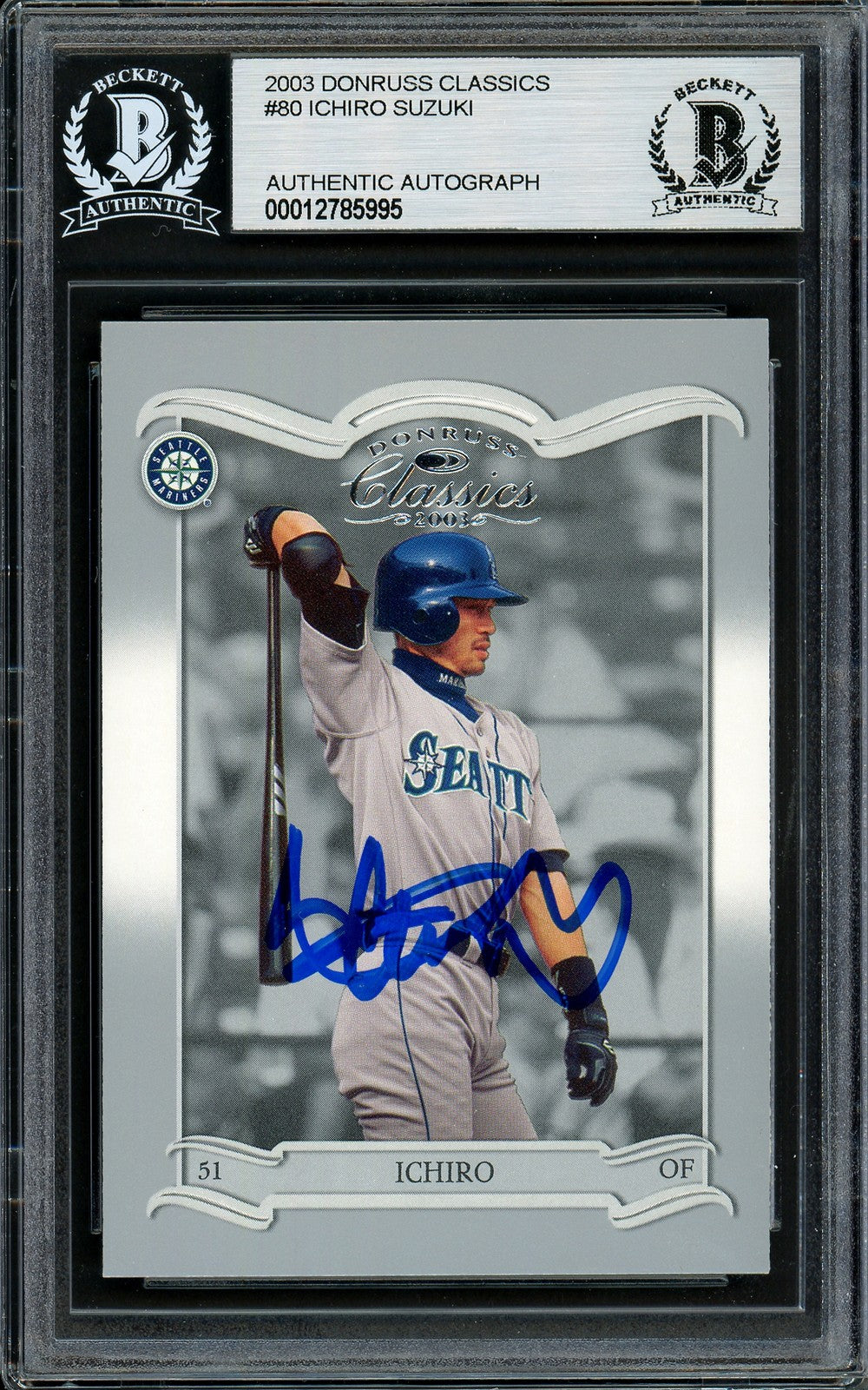 Ichiro Suzuki Signed 2003 Donruss Classics Card 80 Seattle Mariners Beckett