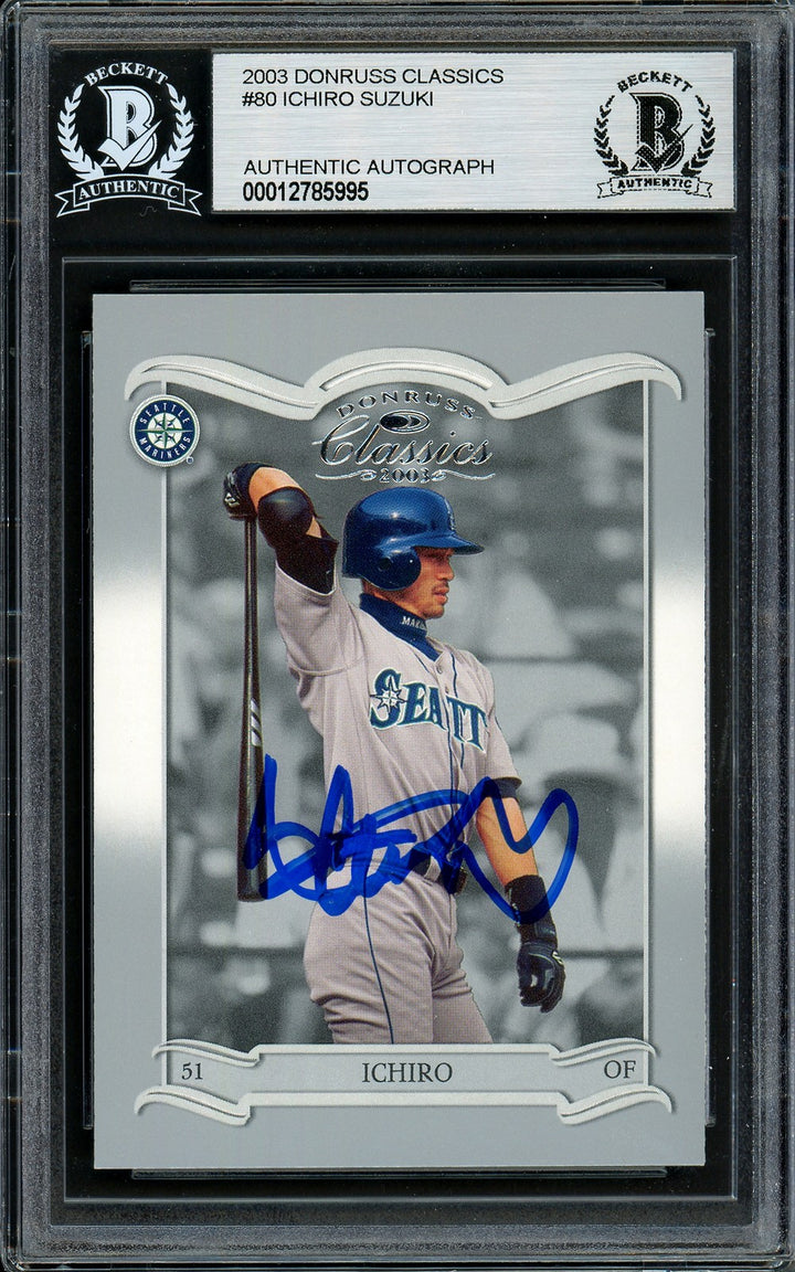 Ichiro Suzuki Signed 2003 Donruss Classics Card 80 Seattle Mariners Beckett