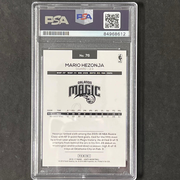 2016-17 NBA Hoops #76 Mario Hezonja Signed Card AUTO PSA/DNA Slabbed Magic