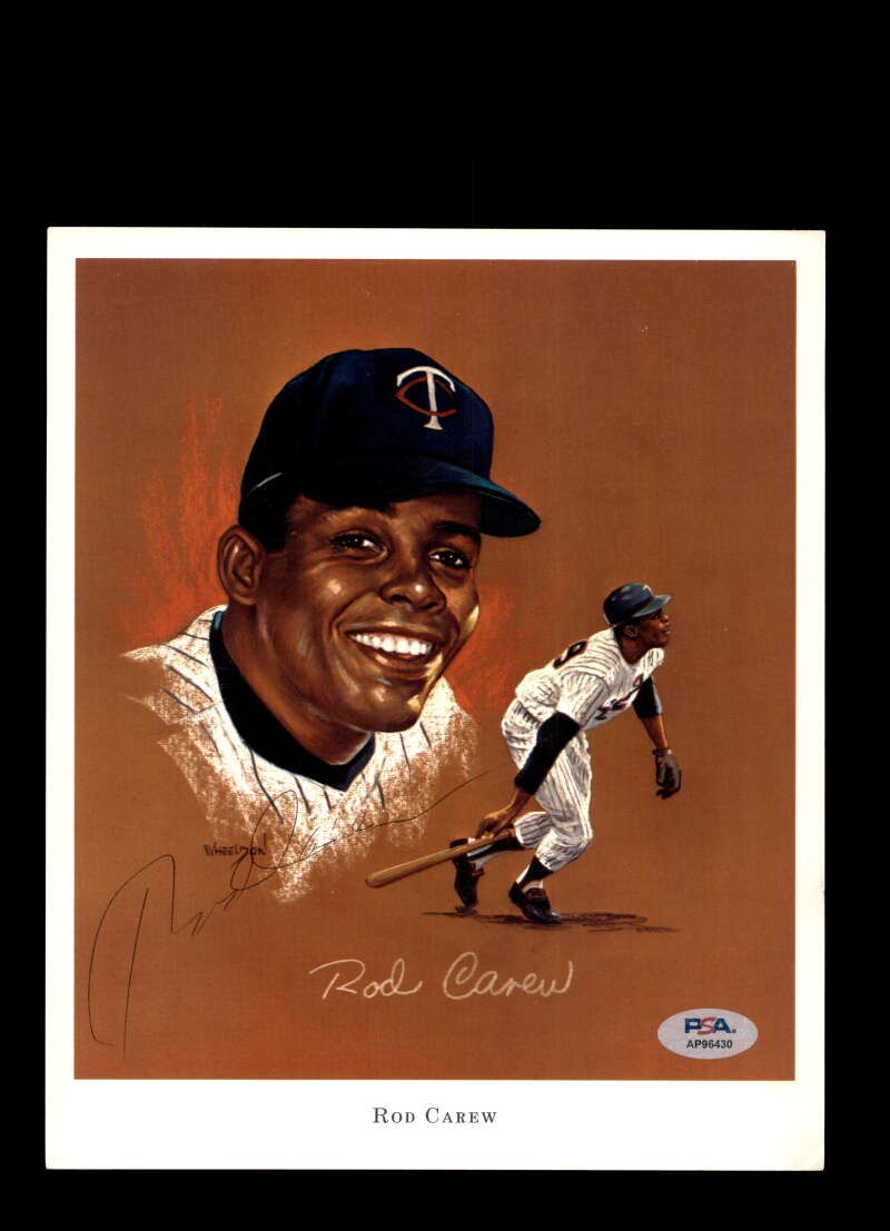 Rod Carew PSA DNA Signed 1970 Super Valu Twins 8x10 Photo Autograph