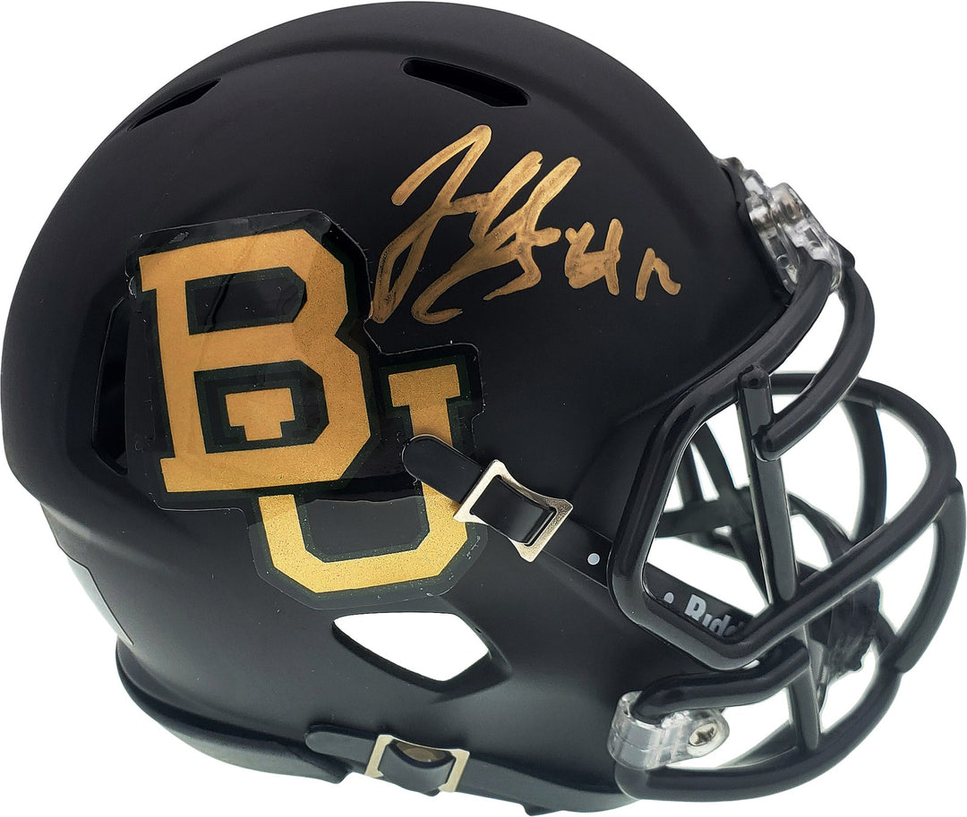 Josh Gordon Signed Baylor Bears Matte Black Speed Mini Helmet Beckett