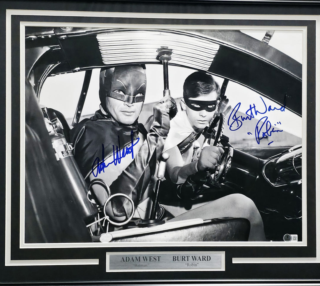 Adam West & Burt Ward Signed Framed 16x20 Photo Batman & Robin Beckett #AE16676