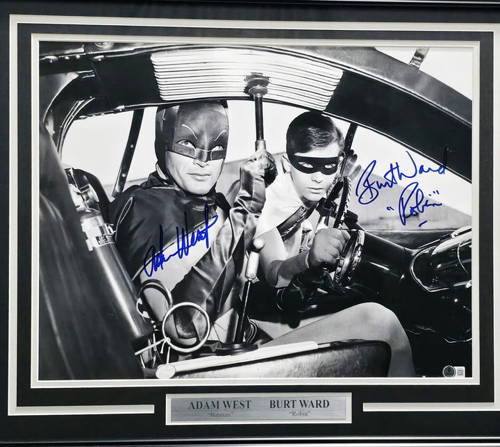 Adam West & Burt Ward Signed Framed 16x20 Photo Batman & Robin Beckett #AE16676