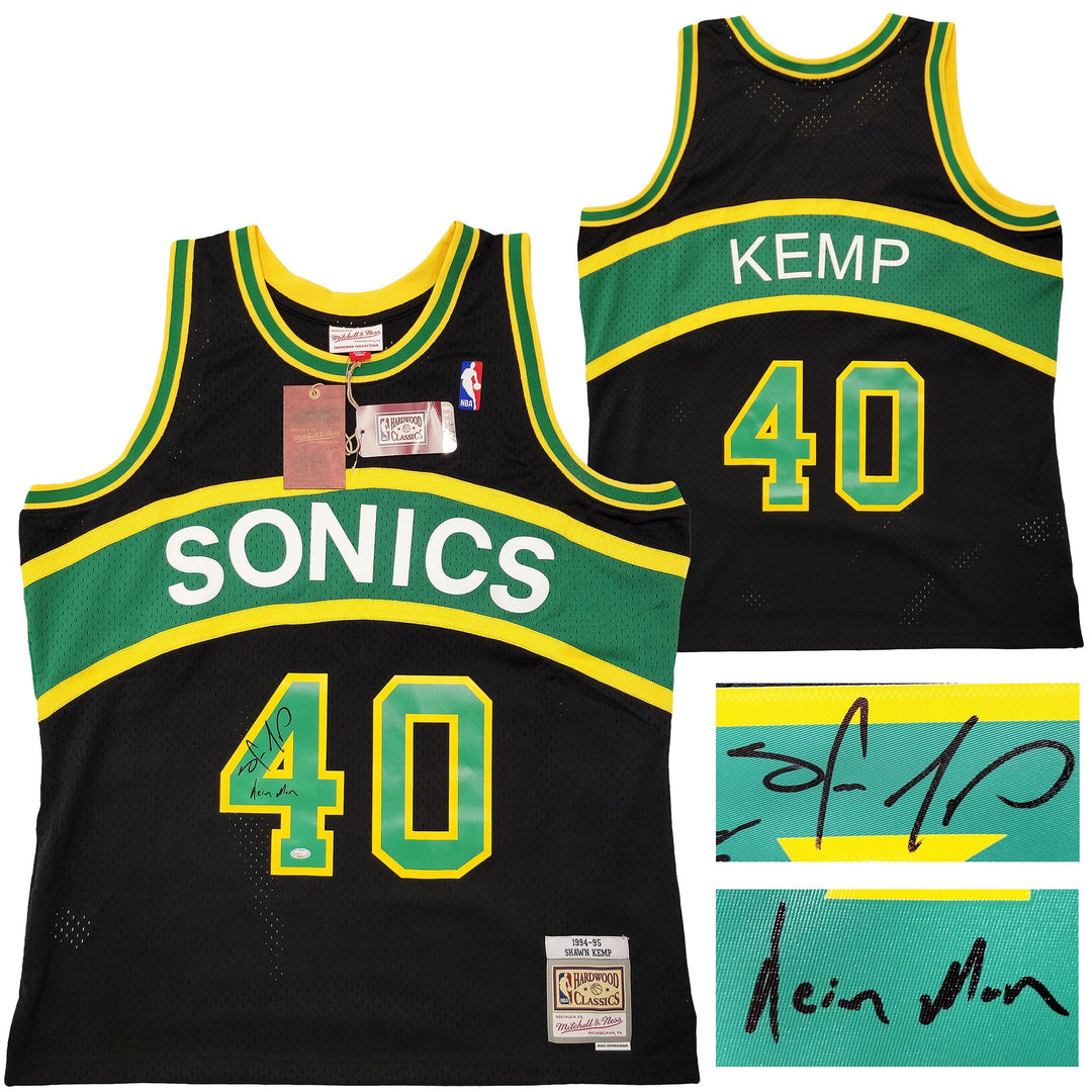 Sonics Shawn Kemp Auto Black Mitchell Ness HWC Swingman Jersey XL Reign Man