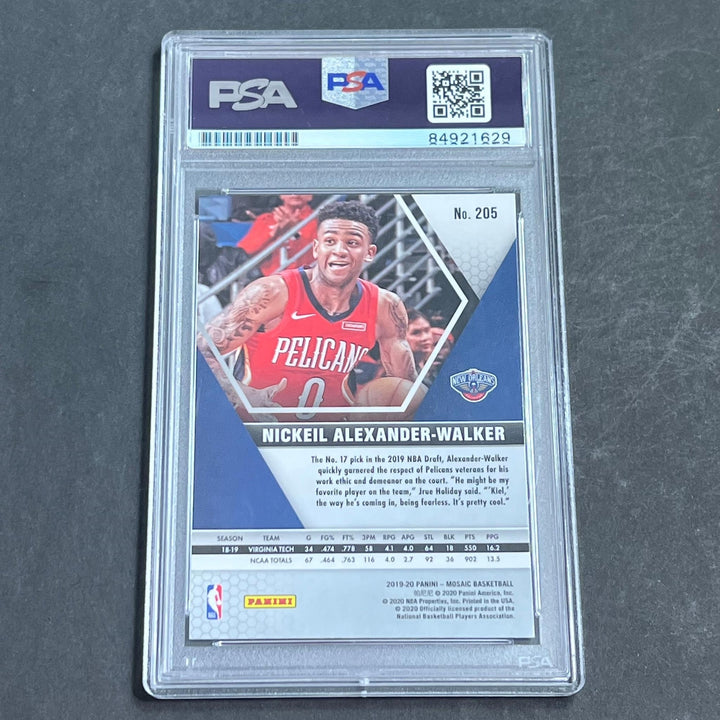 2019-20 Panini Mosaic #205 Nickeil Alexander-Walker Signed Card AUTO PSA Slabbed