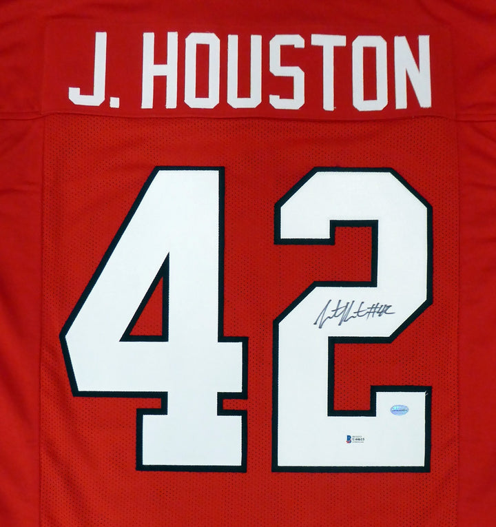 Georgia Bulldogs Justin Houston Autographed Signed Red Jersey Beckett BAS