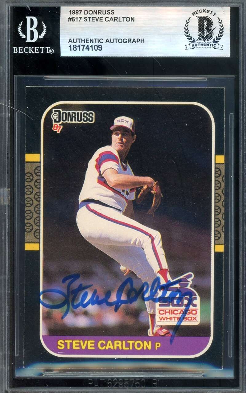 Steve Carlton Beckett BAS Signed 1987 Donruss Autographed