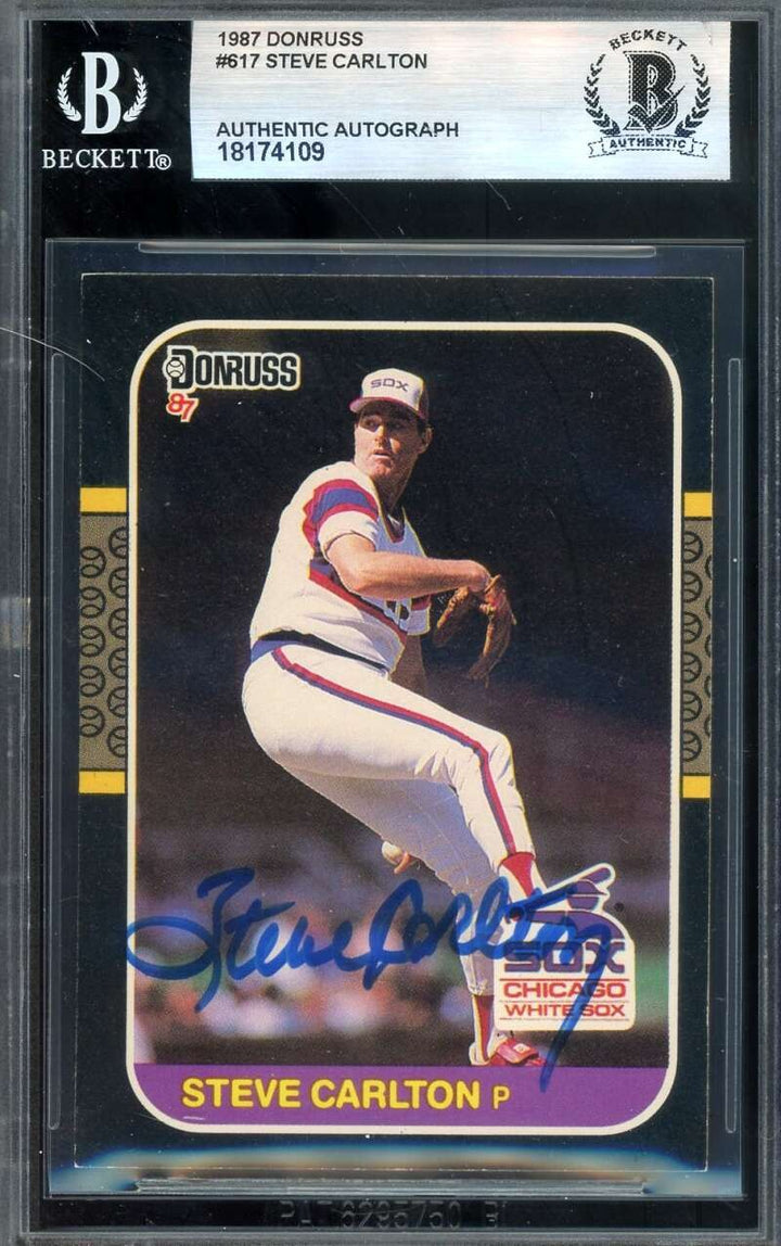 Steve Carlton Beckett BAS Signed 1987 Donruss Autographed