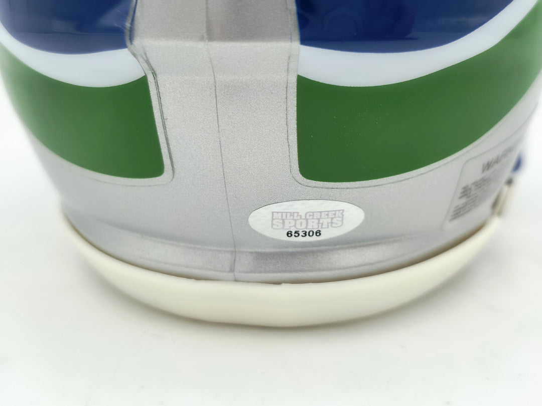 Brian Blades Signed Seahawks 1983-01 Throwback Silver Speed Mini Helmet MCS Holo