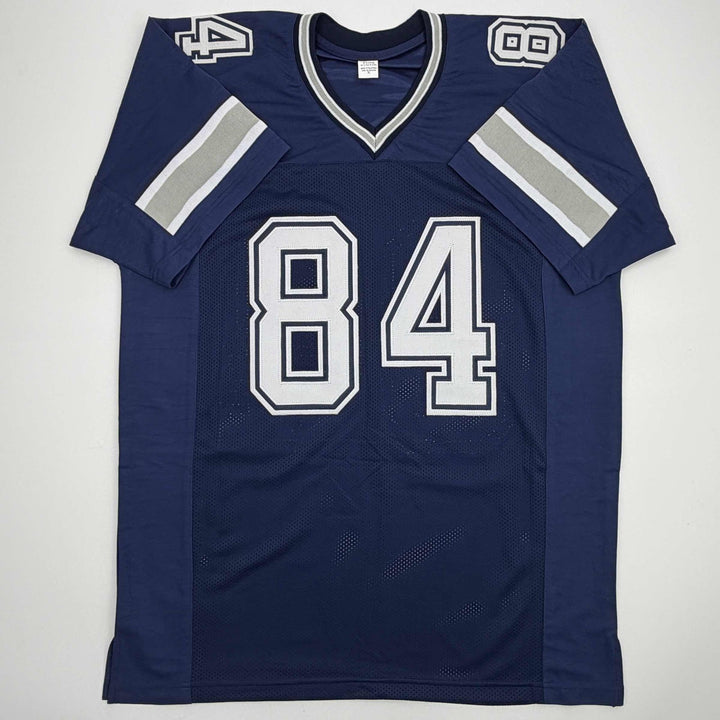 Autographed/Signed JAY NOVACEK Dallas Dark Blue Football Jersey JSA COA Auto