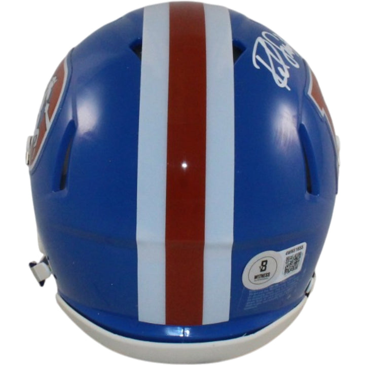 Rod Smith Autographed Denver Broncos TB 75-96 Mini Helmet Beckett Witness 56378