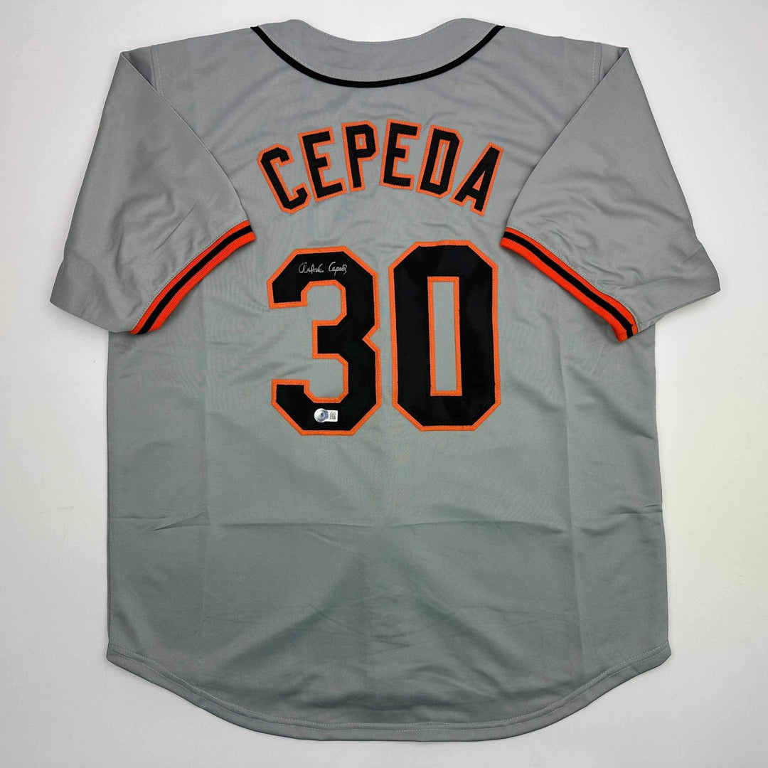 Autographed/Signed ORLANDO CEPEDA San Francisco Grey Jersey JSA COA Auto