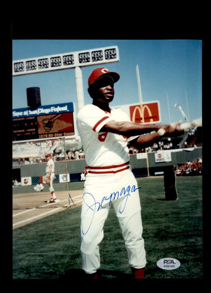 Joe Morgan PSA DNA Signed 8x10 Photo Autograph Reds