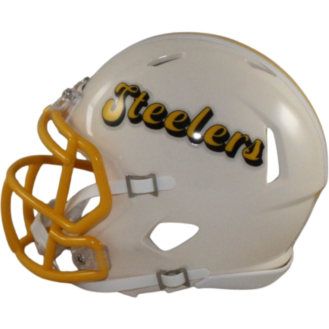 Jack Sawyer Autographed Pittsburgh Steelers Retro Mini Helmet Beckett WIT 56959