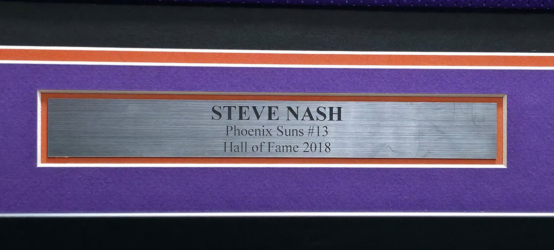 Phoenix Suns Steve Nash Signed Framed Purple Jersey Beckett BAS Witness